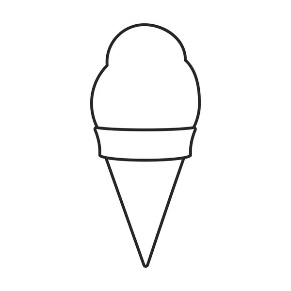 Sorvete em cone vetor ícone icon.Line vetor isolado no fundo branco sorvete em cone . — Vetor de Stock