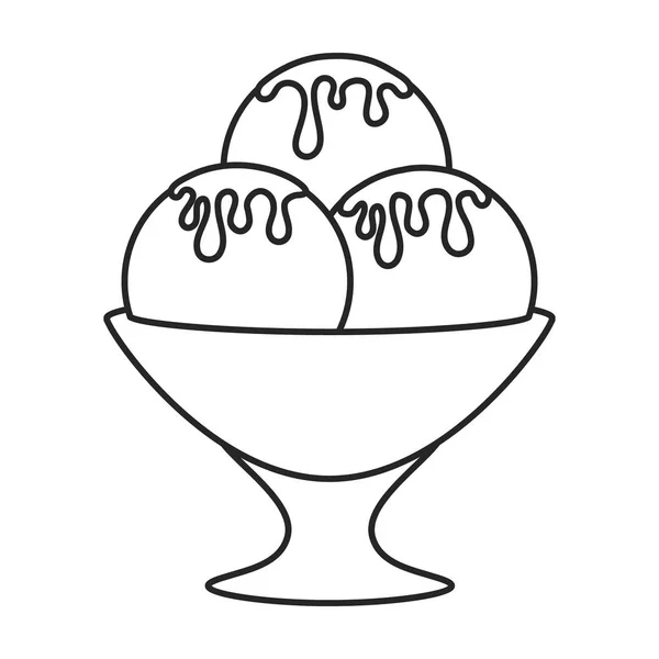 Dondurma vektör simgesi. Beyaz arkaplan dondurma üzerinde izole edilmiş çizgi vektör simgesi . — Stok Vektör