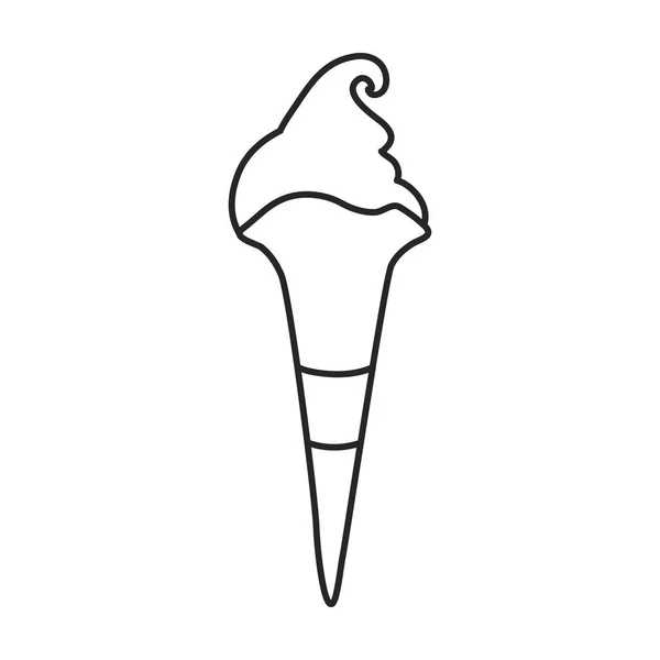 Gelato in cono vettoriale icon.Line icona vettoriale isolato su sfondo bianco gelato in cono . — Vettoriale Stock