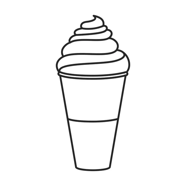 Sorvete em cone vetor ícone icon.Line vetor isolado no fundo branco sorvete em cone . — Vetor de Stock