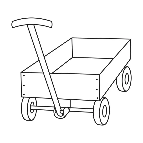 Wheelbarrow vector icon.Line vector icon isolated on white background wheelbarrow . — 스톡 벡터