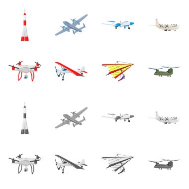 Uçak ve taşıma simge vektör Illustration. Uçak ve gökyüzü hisse senedi simgesi için web topluluğu.