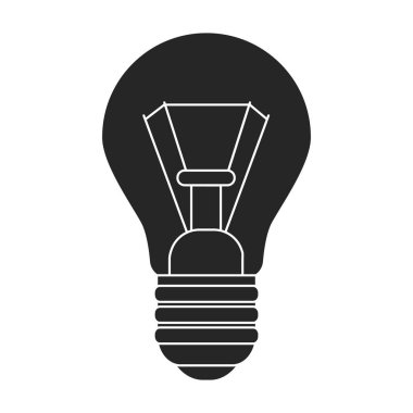 Ampul vektör simgesi. Siyah vektör simgesi beyaz arkaplan ampulünde izole edildi.