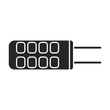 Elektrik lambası vektör simgesi. Siyah vektör simgesi beyaz arka plan elektrik lambasında izole edildi.