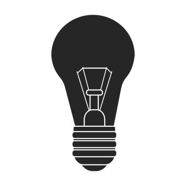 Ampul vektör simgesi. Siyah vektör simgesi beyaz arkaplan ampulünde izole edildi.