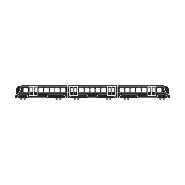 Metro vektör simgesi treni. Siyah vektör simgesi metronun beyaz arka plan treninde izole edildi .
