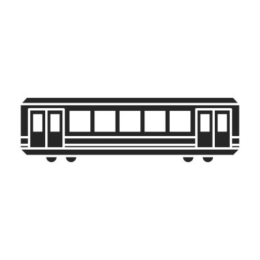 Metro vektör simgesi treni. Siyah vektör simgesi metronun beyaz arka plan treninde izole edildi .