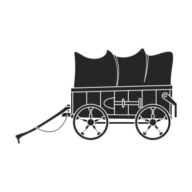 Batı taşıma vektör simgesi. Siyah vektör simgesi beyaz arka plan batı vagonunda izole edildi..