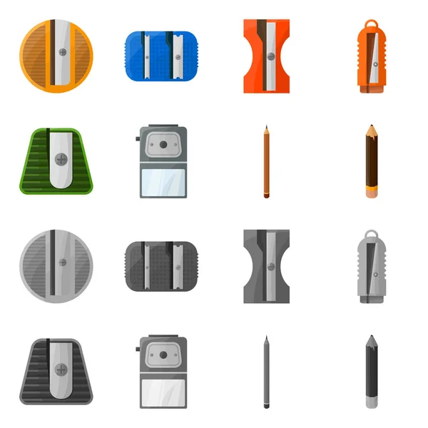 Illustration vectorielle de l'équipement et du signe accessoire. Ensemble de matériel et de papeterie symbole stock pour le web . — Image vectorielle