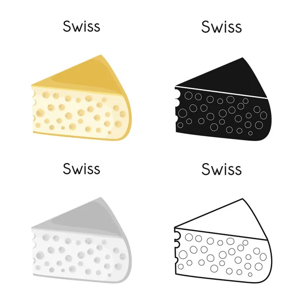 Peynir ve İsviçre tabelasının vektör tasarımı. Peynir web ögesi ve web için hisse senedi sembolü. — Stok Vektör
