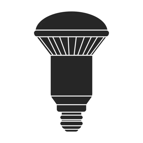 Иконка вектора электрической лампы. Черный вектор значок изолирован на белом фоне электрической лампы . — стоковый вектор