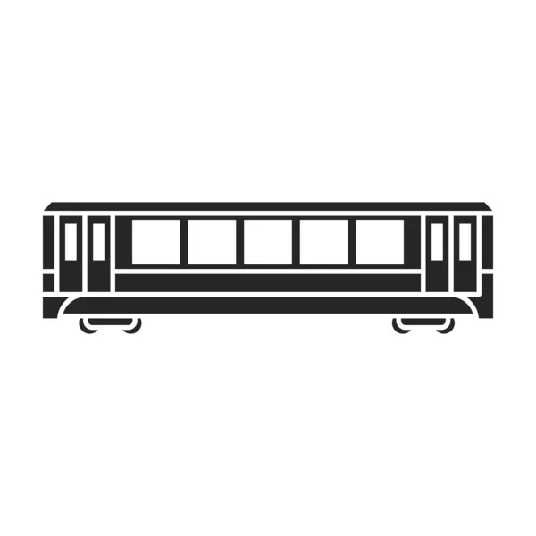 Metró vonat vektor ikon.Fekete vektor ikon elszigetelt fehér háttér metró vonat. — Stock Vector