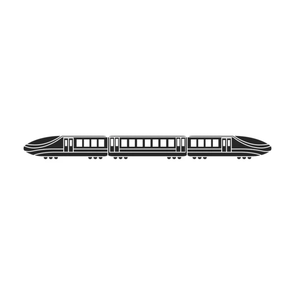 Icona vettoriale del treno della metropolitana. Icona vettoriale nera isolata sul treno bianco della metropolitana di sfondo . — Vettoriale Stock