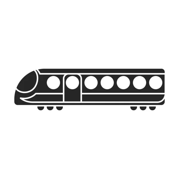Icona vettoriale del treno della metropolitana. Icona vettoriale nera isolata sul treno bianco della metropolitana di sfondo . — Vettoriale Stock