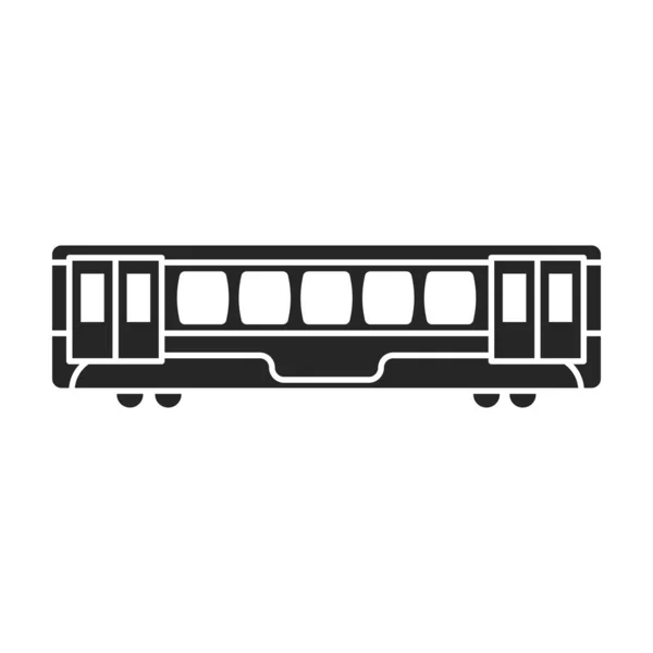 Черный вектор значок изолирован на белом фоне поезда метро  . — стоковый вектор