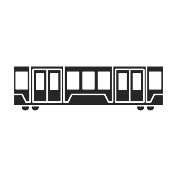 Icono del vector del tren subterráneo icon.Black vector aislado en el tren subterráneo de fondo blanco . — Vector de stock
