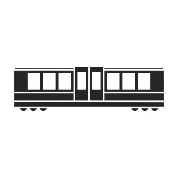 Vonat metró vektor ikon.Fekete vektor ikon elszigetelt fehér háttér metró vonat . — Stock Vector