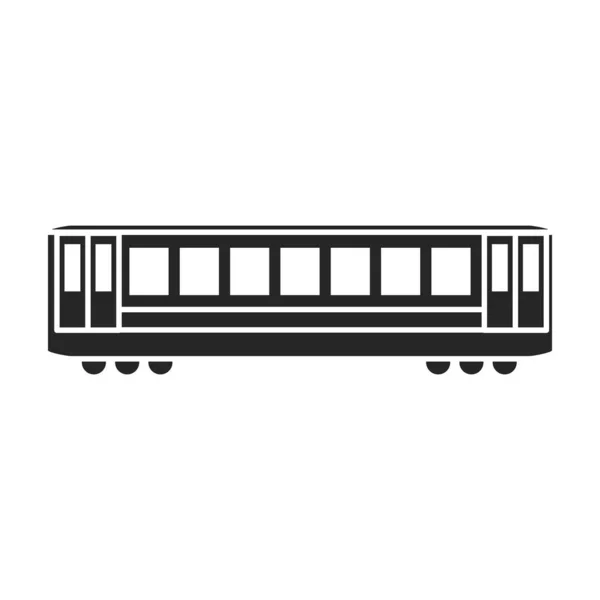 Черный вектор значок изолирован на белом фоне поезда метро  . — стоковый вектор