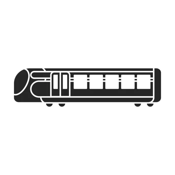 Subway train vector icon.Black vector icon isolated on white background subway train. — Stock Vector