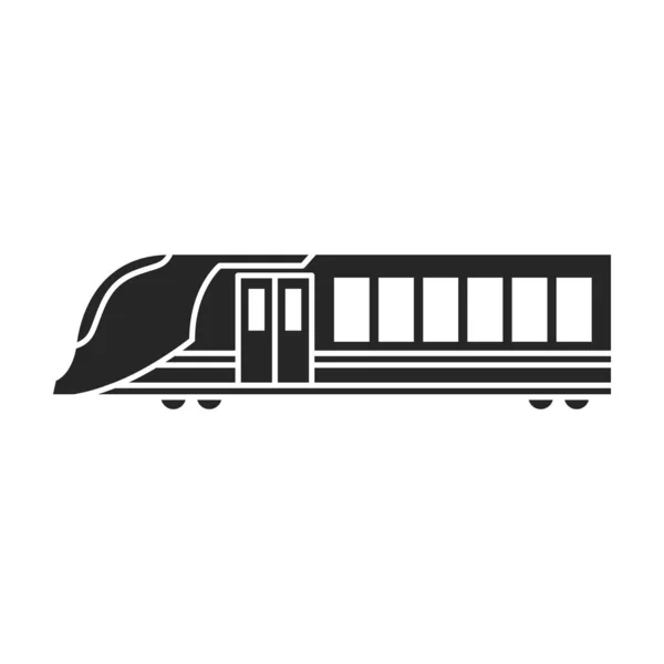 Subway train vector icon.Black vector icon isolated on white background subway train. — 스톡 벡터