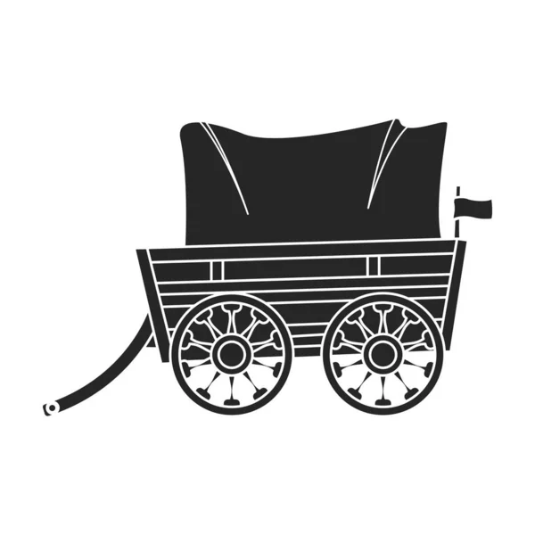 Western carriage vector icon.Black vector icoon geïsoleerd op witte achtergrond western carriage. — Stockvector