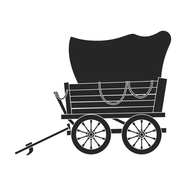Wild west wagon vector icon.Black vector pictogram geïsoleerd op witte achtergrond wild west wagon . — Stockvector