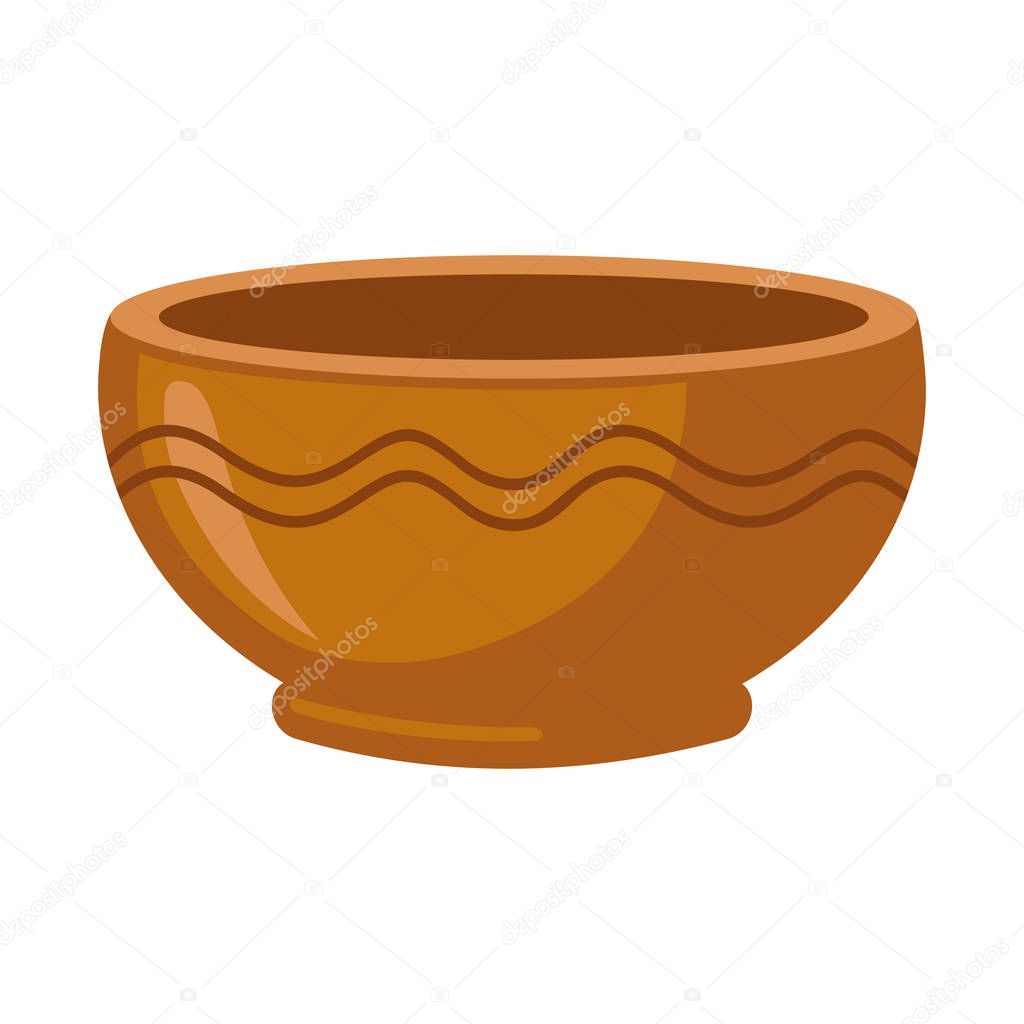 Vector design of bowl and ceramic logo. Graphic of bowl and container vector icon for stock.