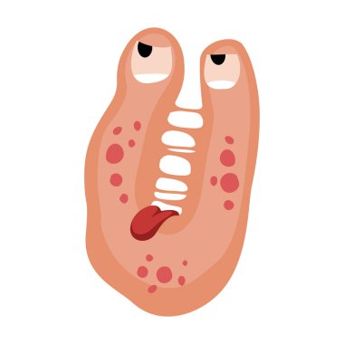 Bakteri vektör simgesi mikrobu. Beyaz arka plan bakterisi üzerinde izole edilmiş çizgi film vektör simgesi..