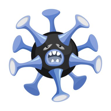 Virüs vektör simgesi bakterisi. Virüsün beyaz arka plan bakterisi üzerinde izole edilmiş çizgi film vektör simgesi. .