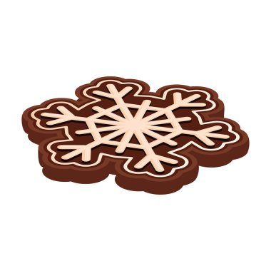 Noel kurabiyesi ikonu. Beyaz arka planda izole edilmiş çizgi film vektör ikonu. .