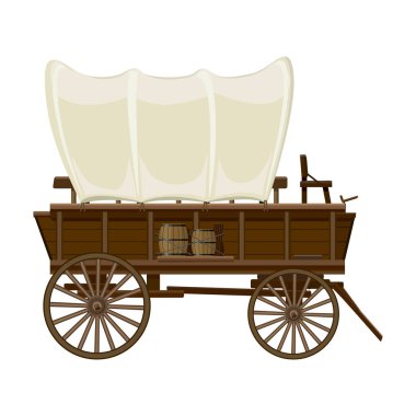 Wild west wagon vector icon.Cartoon vector icon isolated on white background wild west wagon . clipart