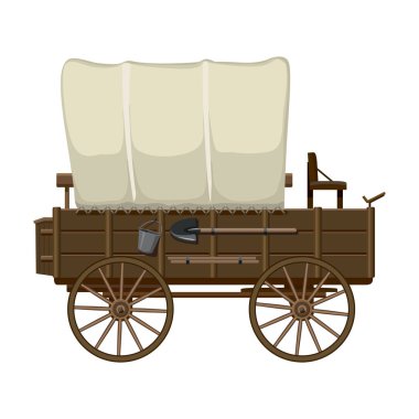 Western carriage vector icon.Cartoon vector icon isolated on white background western carriage. clipart