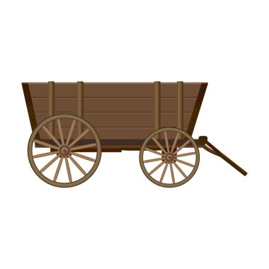 Wild west wagon vector icon.Cartoon vector icon isolated on white background wild west cart . clipart