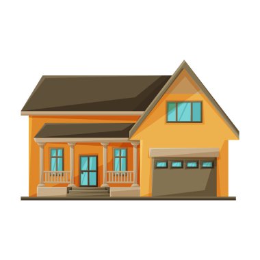 Apartman vektör simgesi binası. Çizgi film vektör logosu apartmanın beyaz arka plan binasında izole edildi.