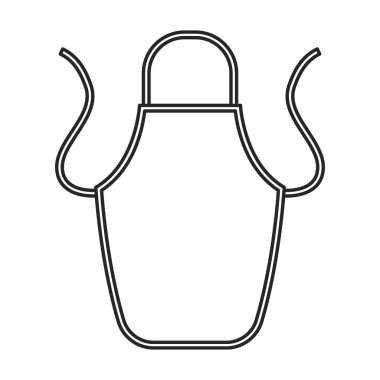Önlük vektör simgesi. Çizgi vektör simgesi beyaz arkaplan önlüğü üzerinde izole edildi.