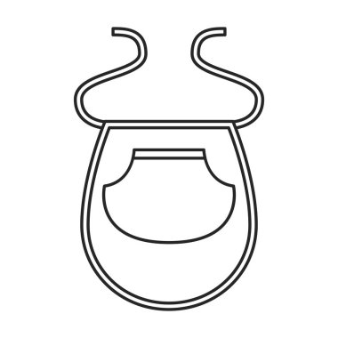 Önlük vektör simgesi. Çizgi vektör simgesi beyaz arkaplan önlüğü üzerinde izole edildi.