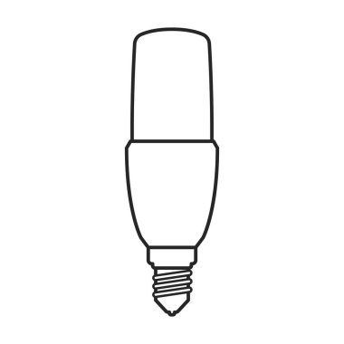 Halojen ampul vektör simgesi. Beyaz arkaplan halojen ampulünde çizgi vektör simgesi izole edildi.