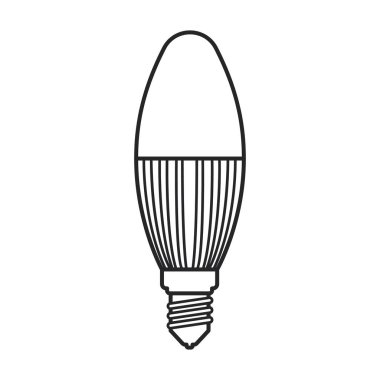 Halojen ampul vektör simgesi. Beyaz arkaplan halojen ampulünde çizgi vektör simgesi izole edildi.