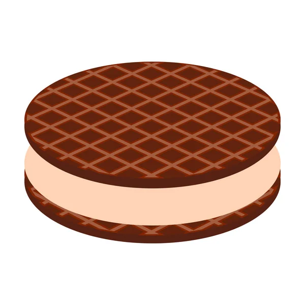Waffles cookie vector icon.Cartoon vector icon isolated on white background waffles cookie . — 스톡 벡터
