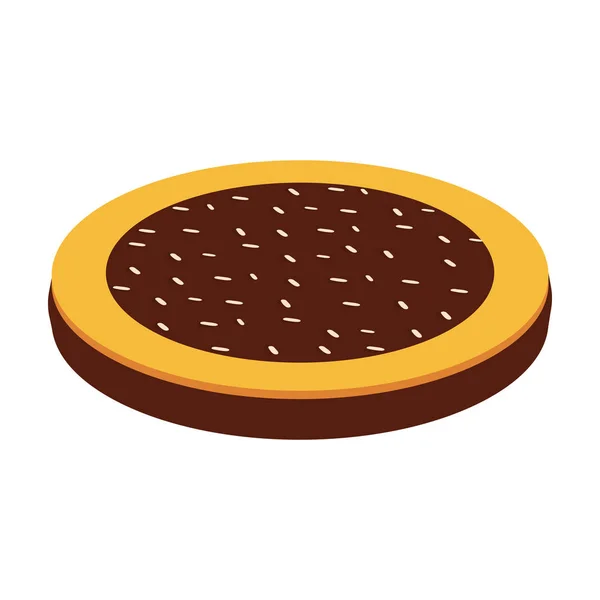 Chocolate cookie vector icon.Cartoon vector icon isolated on white background chocolate cookie . — 스톡 벡터