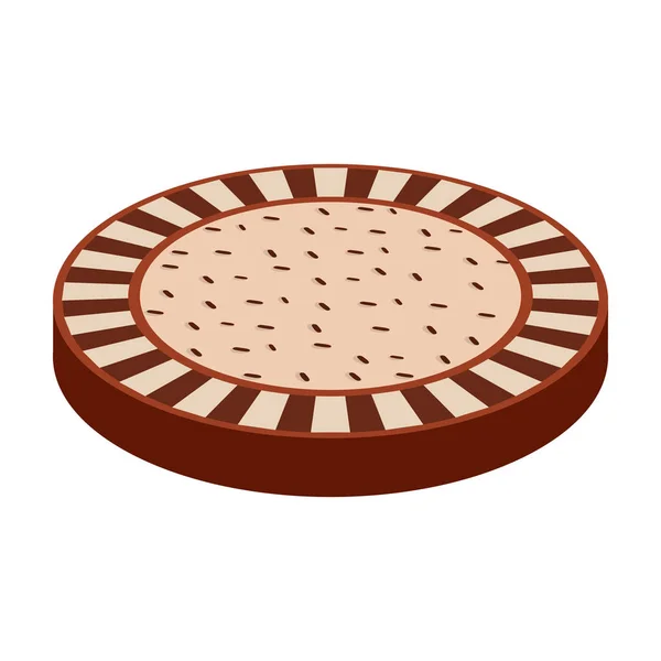 Chocolate cookie vector icon.Cartoon vector icon isolated on white background chocolate cookie . — 스톡 벡터