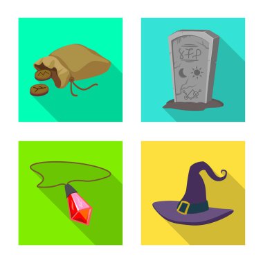 Büyücülük ve mistik logonun izole edilmiş bir nesnesi. Stok için sihirbazlık koleksiyonu ve sihirli vektör simgesi.
