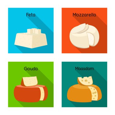 Yiyecek ve süt ürünlerinin vektör tasarımı. Ağ için gıda ve ürün depolama sembolü.