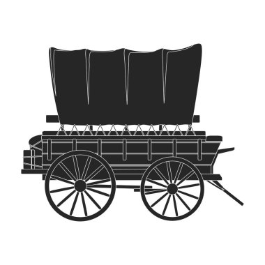 Batı taşıma vektör simgesi. Siyah vektör simgesi beyaz arka plan batı vagonunda izole edildi..