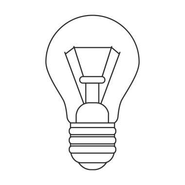 Ampul vektör simgesi. Çizgi vektör simgesi beyaz arkaplan ampulünde izole edildi.