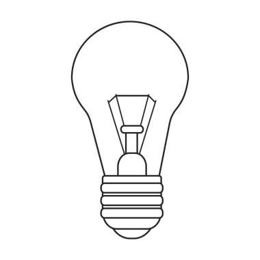 Elektrik lambası vektör simgesi. Beyaz arka plan elektrik lambası üzerinde çizgi vektör simgesi izole.