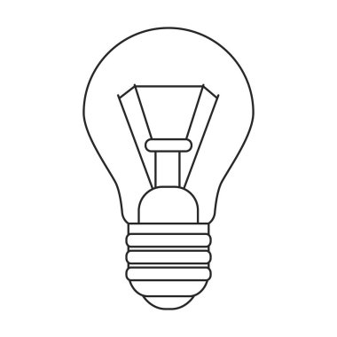 Ampul vektör simgesi. Çizgi vektör simgesi beyaz arkaplan ampulünde izole edildi.