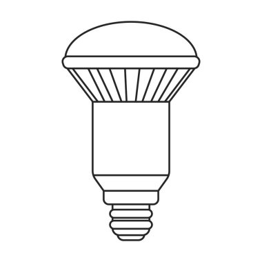 Elektrik lambası vektör simgesi. Beyaz arka plan elektrik lambası üzerinde çizgi vektör simgesi izole.