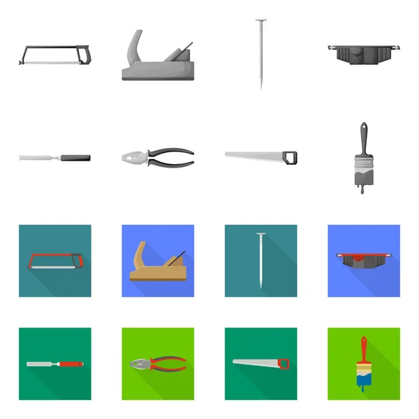 Objet isolé du ménage et symbole de réparation. Collecte d'icône vectorielle de ménage et de révision pour le stock . — Image vectorielle