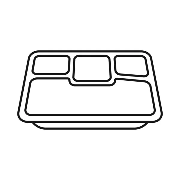 Diseño vectorial de bandeja y cartel del paquete. Gráfico de bandeja y símbolo de stock de alimentos para web . — Vector de stock